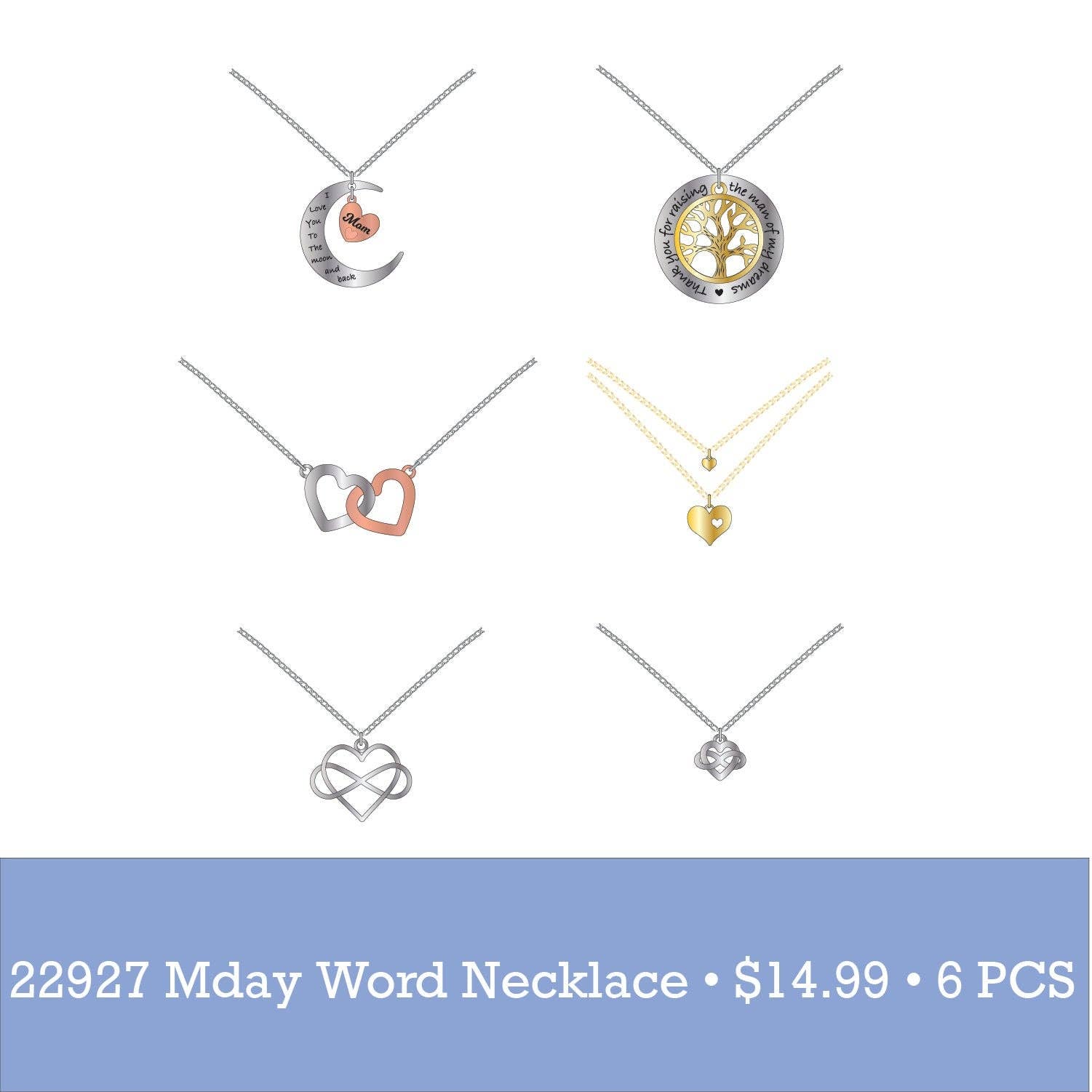 Mother's Day Gift Necklace Boxed Assortment - 6/Pack