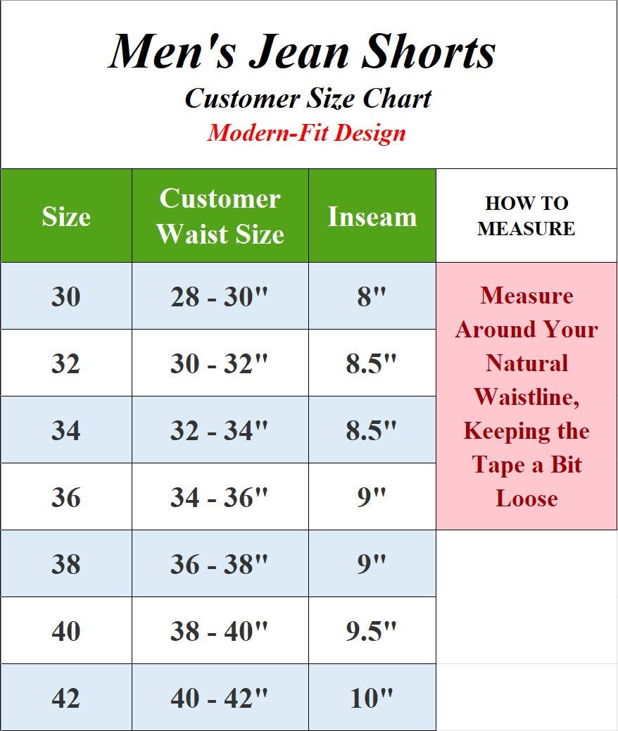 Men's Denim Classic Jean Shorts