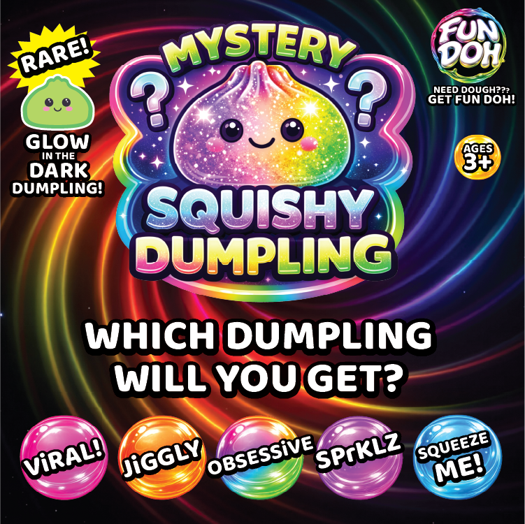 Fun Doh 4" Mystery Dumpling Squishies | 12pc Display Box