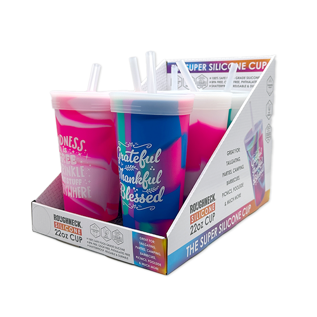 Roughneck Silicone 22oz Cup with Lid & Straw