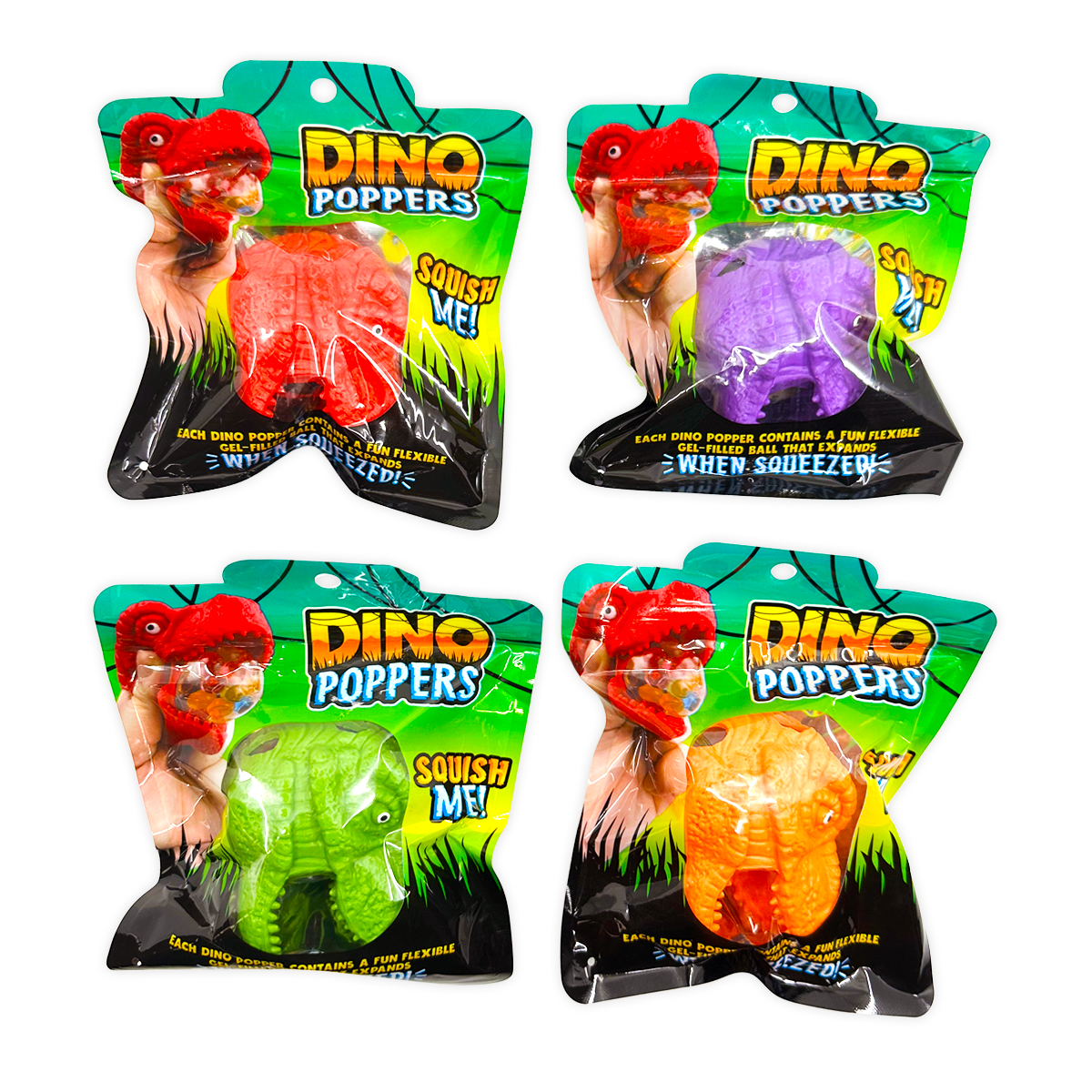 So Much Fun! Squishy Fidget Dino Poppers - 12/Display