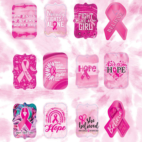Breast Cancer Pink Hanging Air Freshener Assortment- 12/Pack