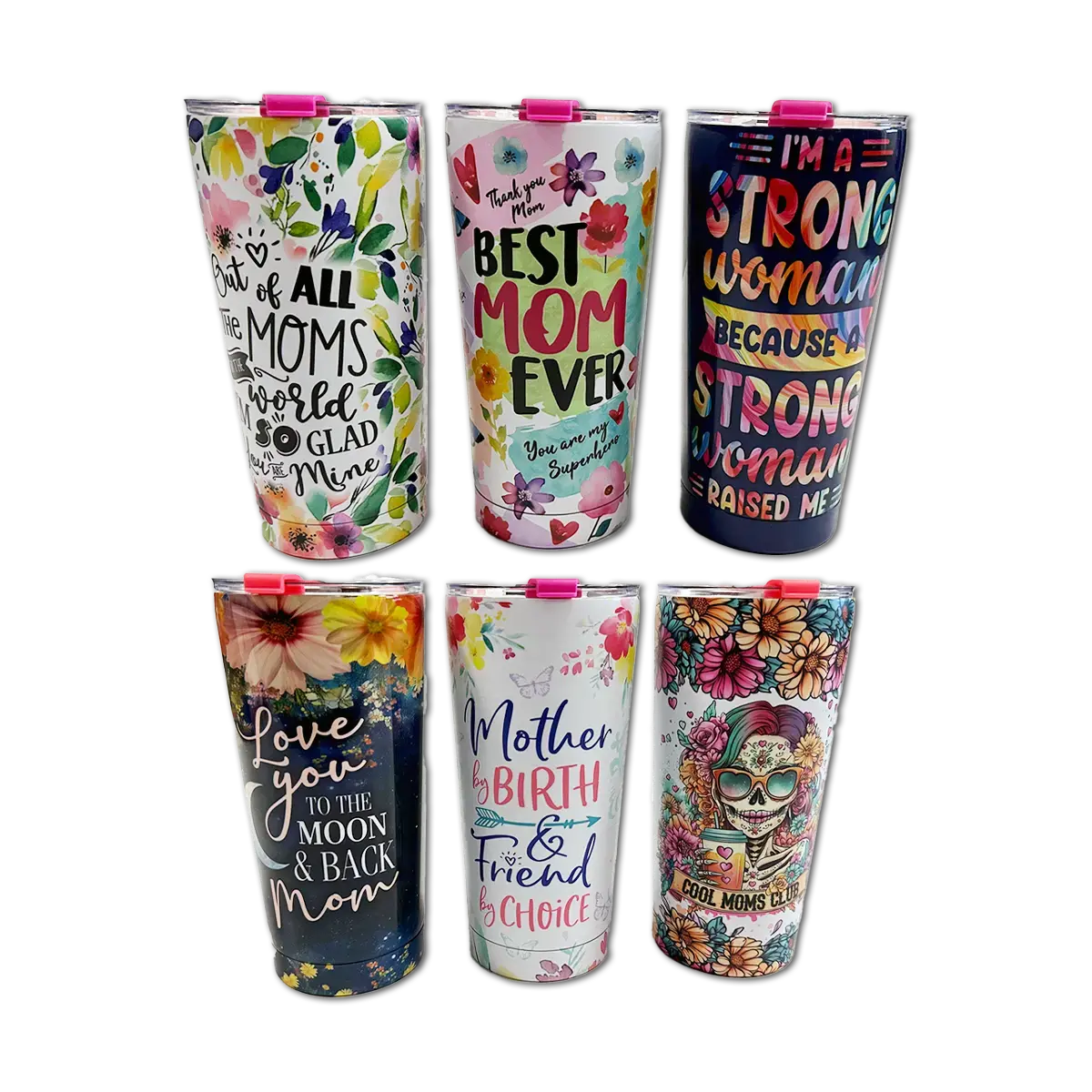 Mother's Day 20oz Tumbler Cup Assortment - 6/Pack