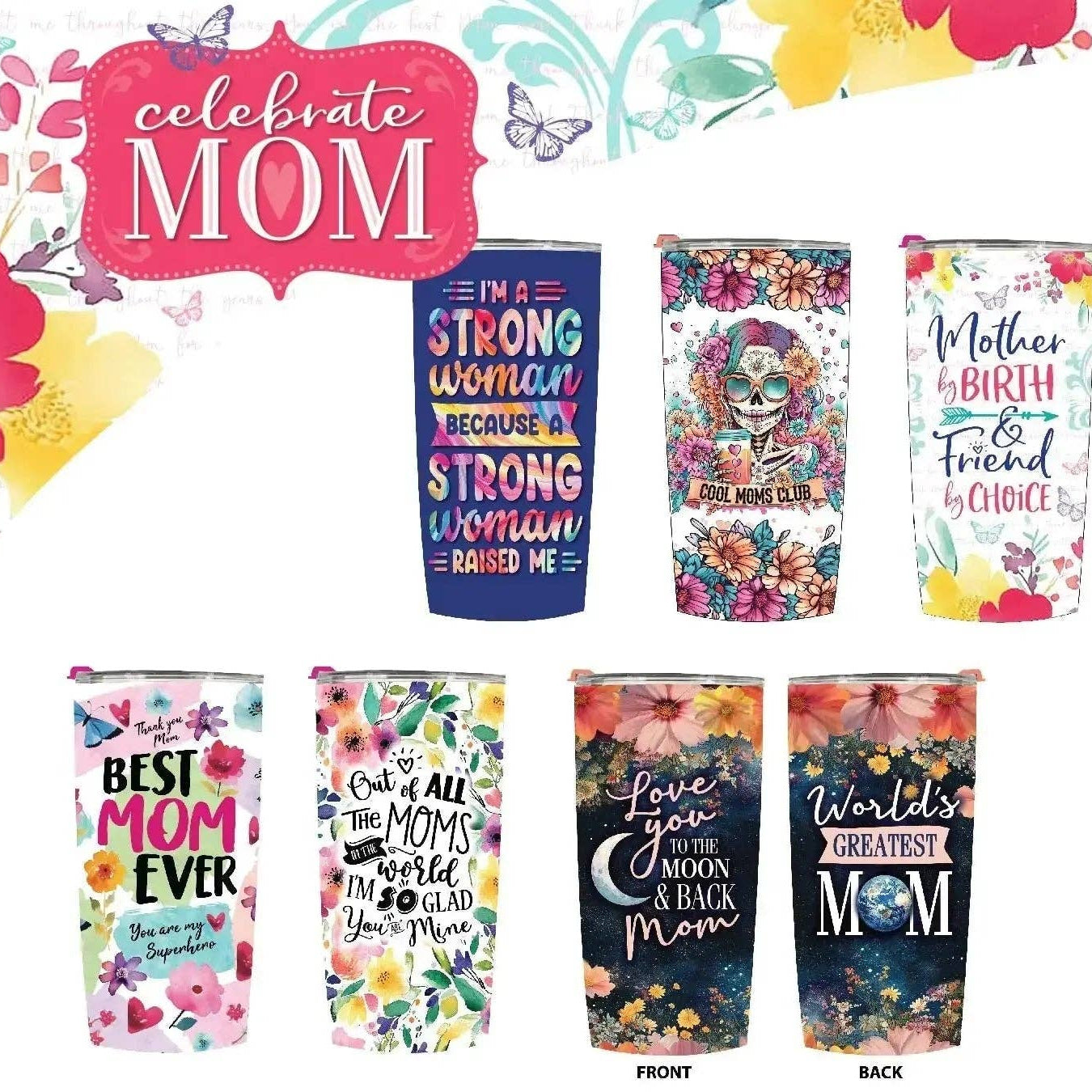 Mother's Day 20oz Tumbler Cup Assortment - 6/Pack