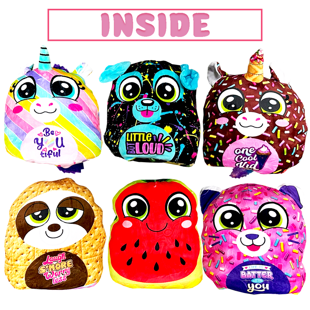 Plush Fluffy Stuffy Reversible Toy Assortment.