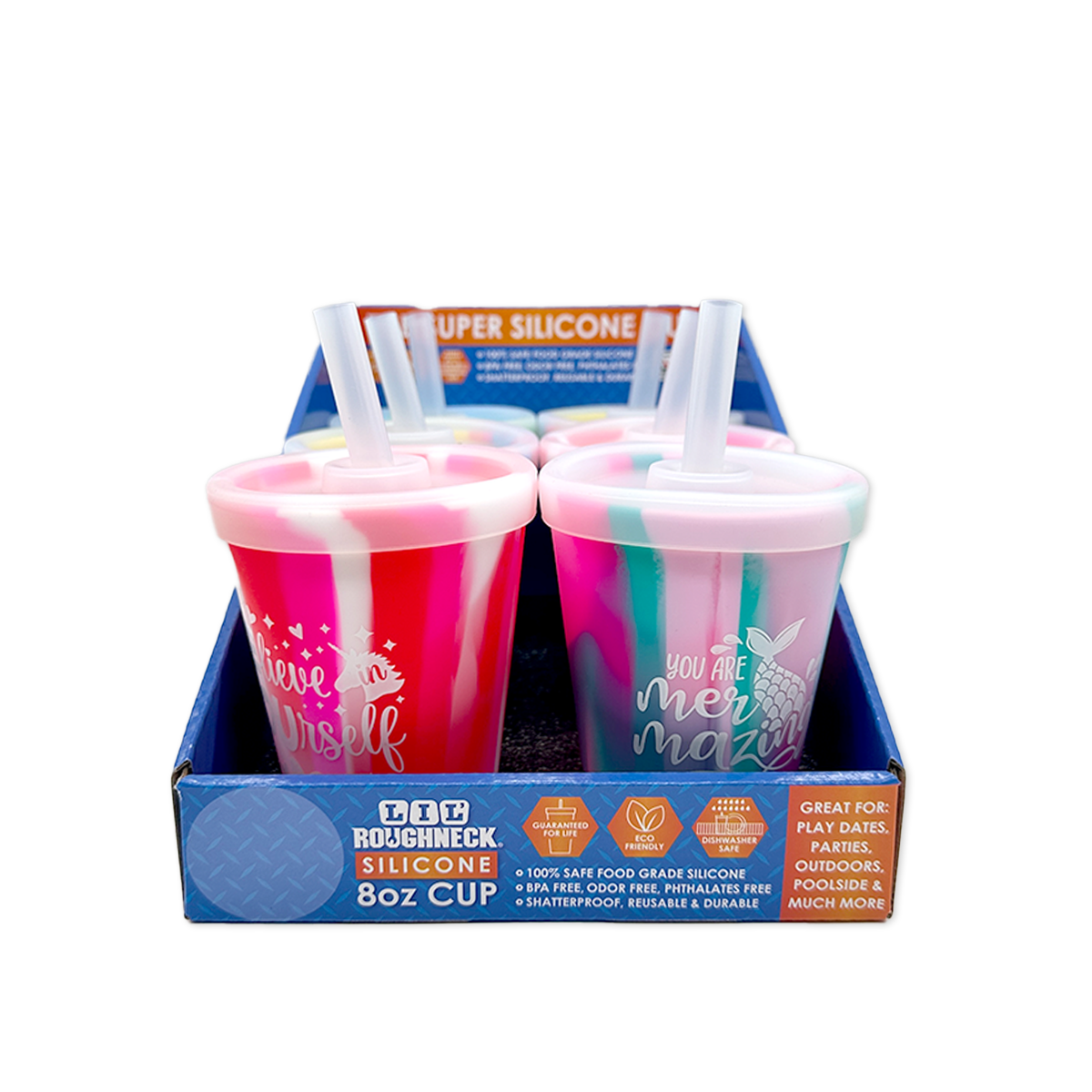 Roughneck Kids Toddler 8oz Silicone Super Cups - 6/Display
