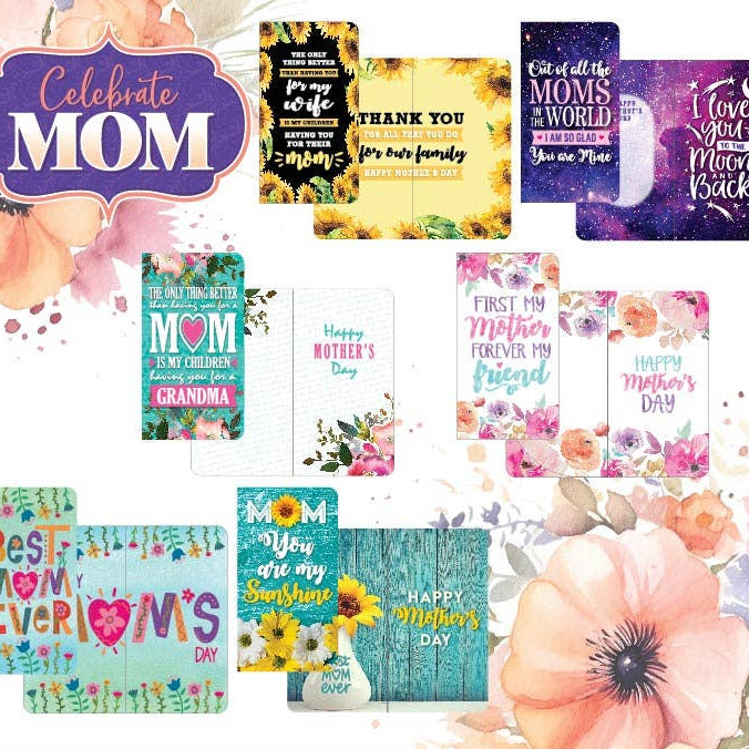 Mother's Day Mom Theme Greeting Cards- 12/Pack