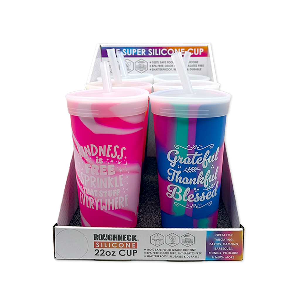 Roughneck Silicone 22oz Cup with Lid & Straw