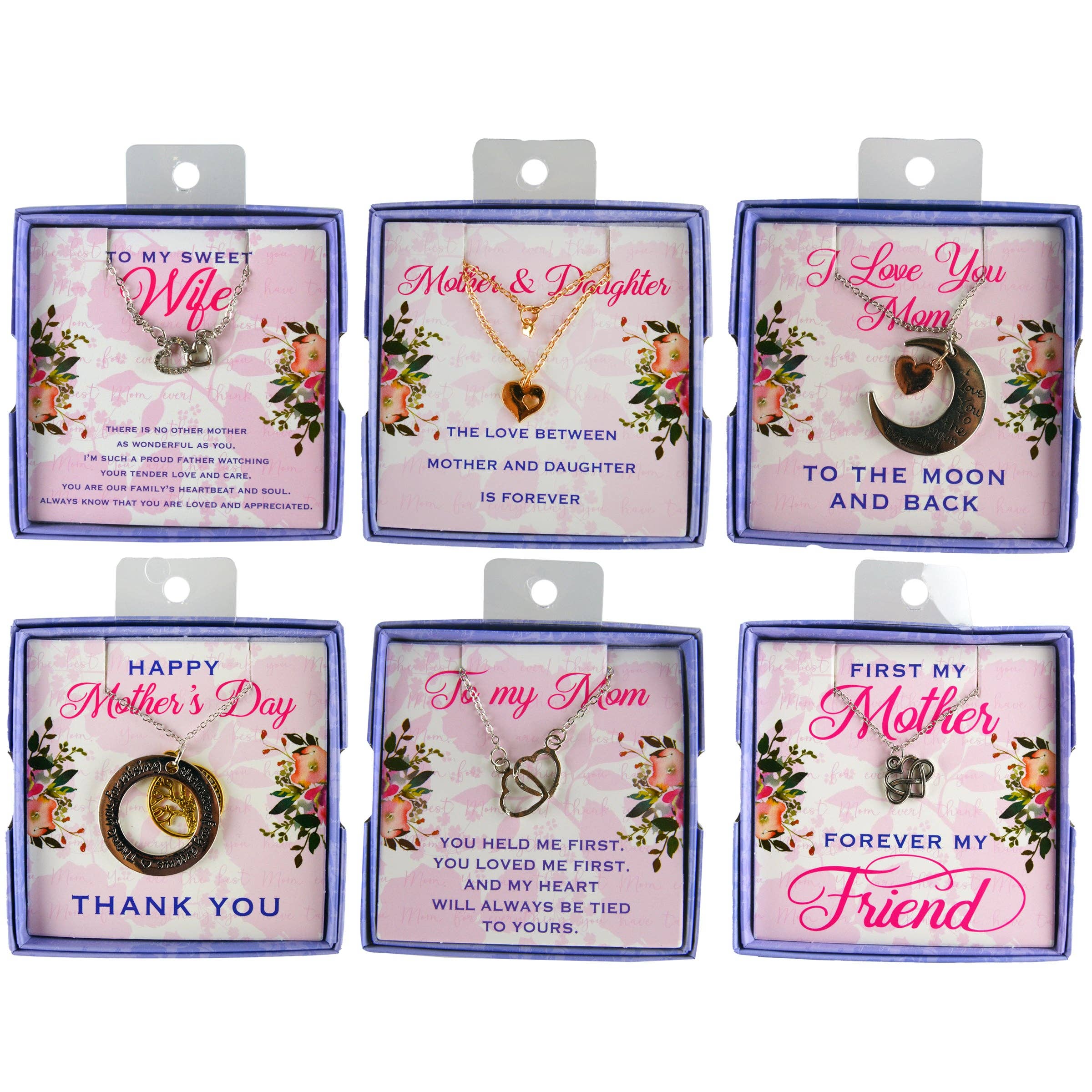 Mother's Day Gift Necklace Boxed Assortment - 6/Pack
