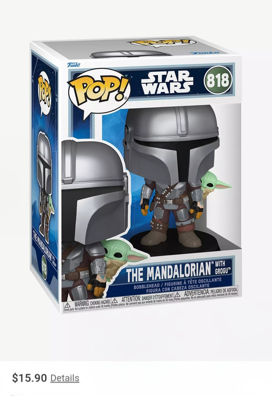 Funko Star Wars Pop! The Mandalorian With Grogu