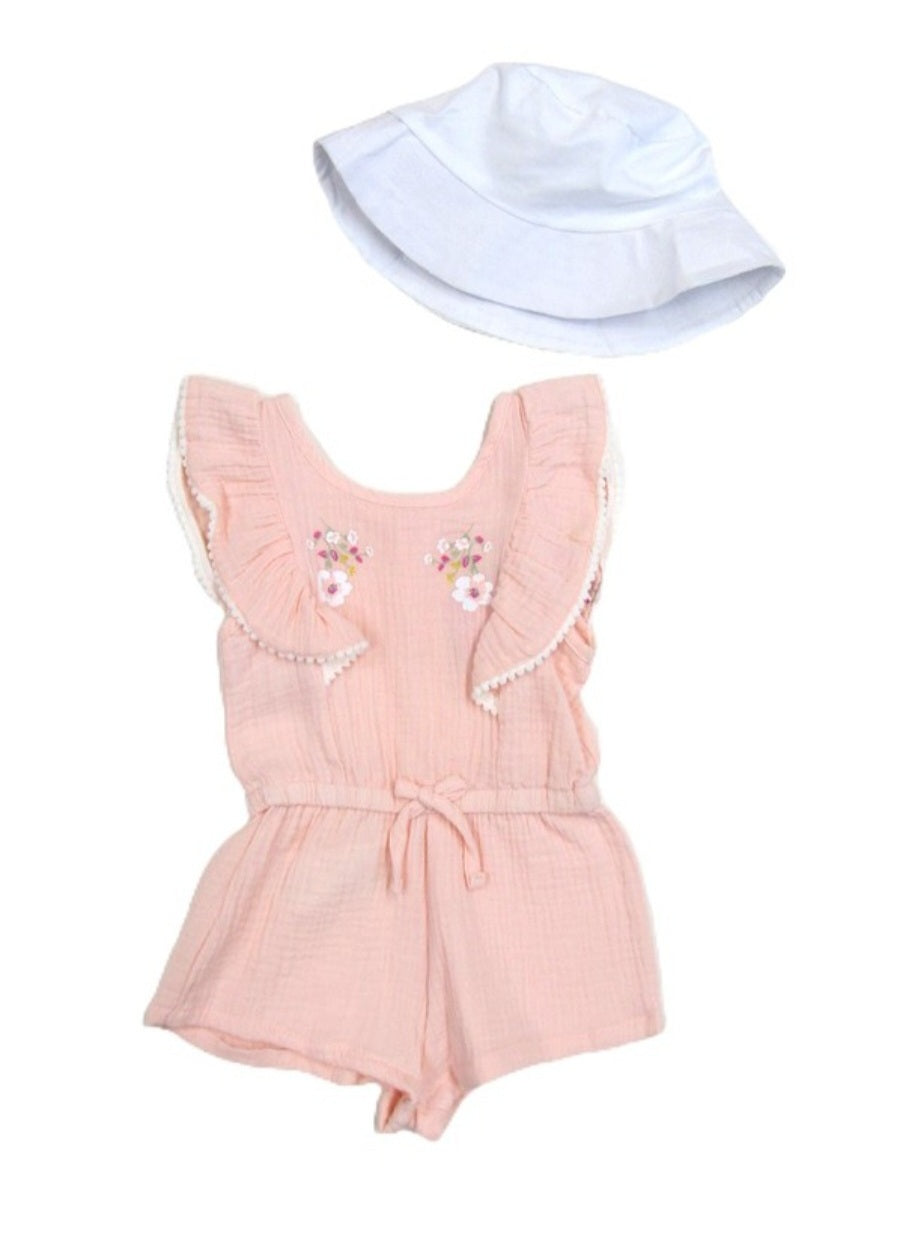 2 PC, Romper with Hat!