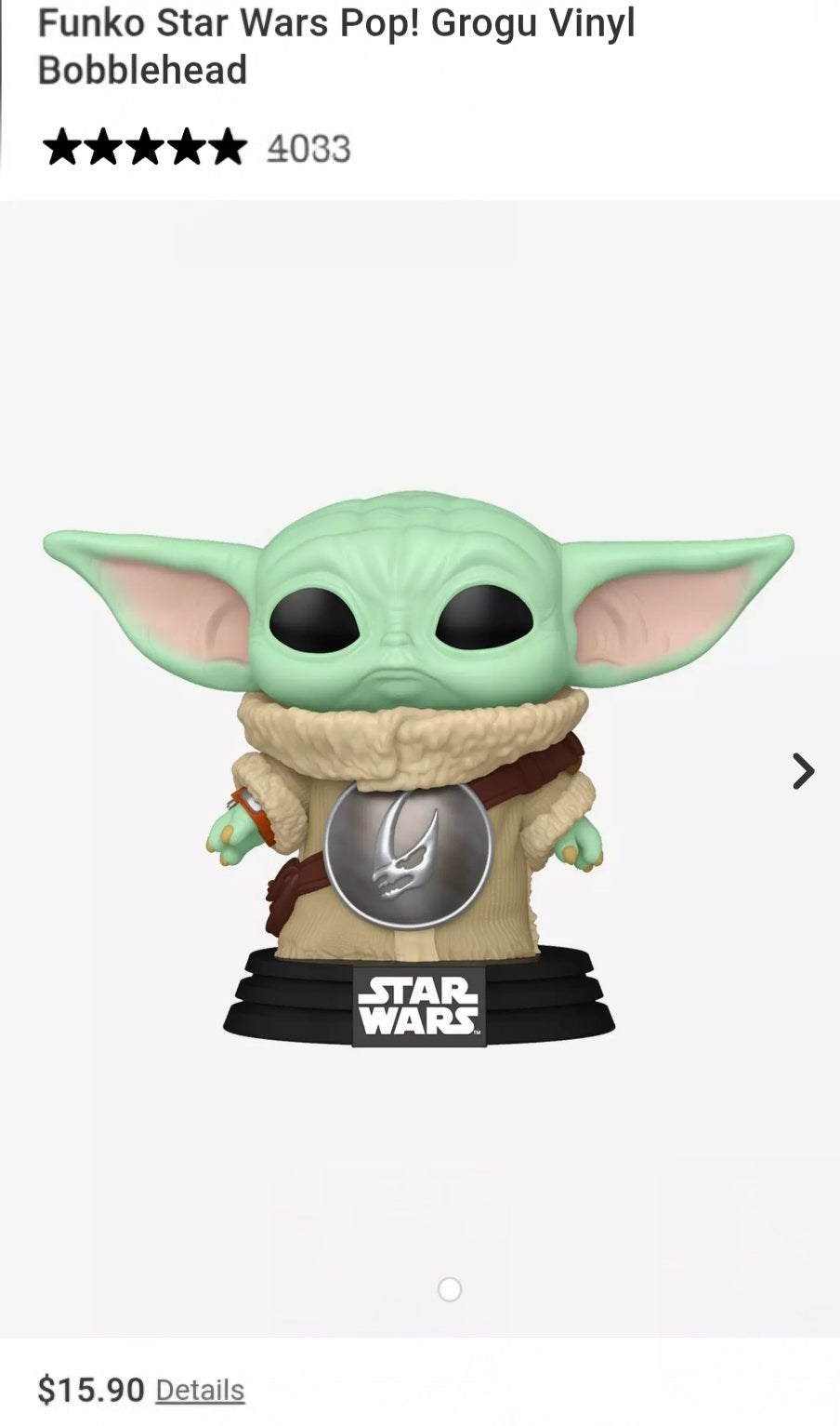 Funko Star Wars Pop Grogu!