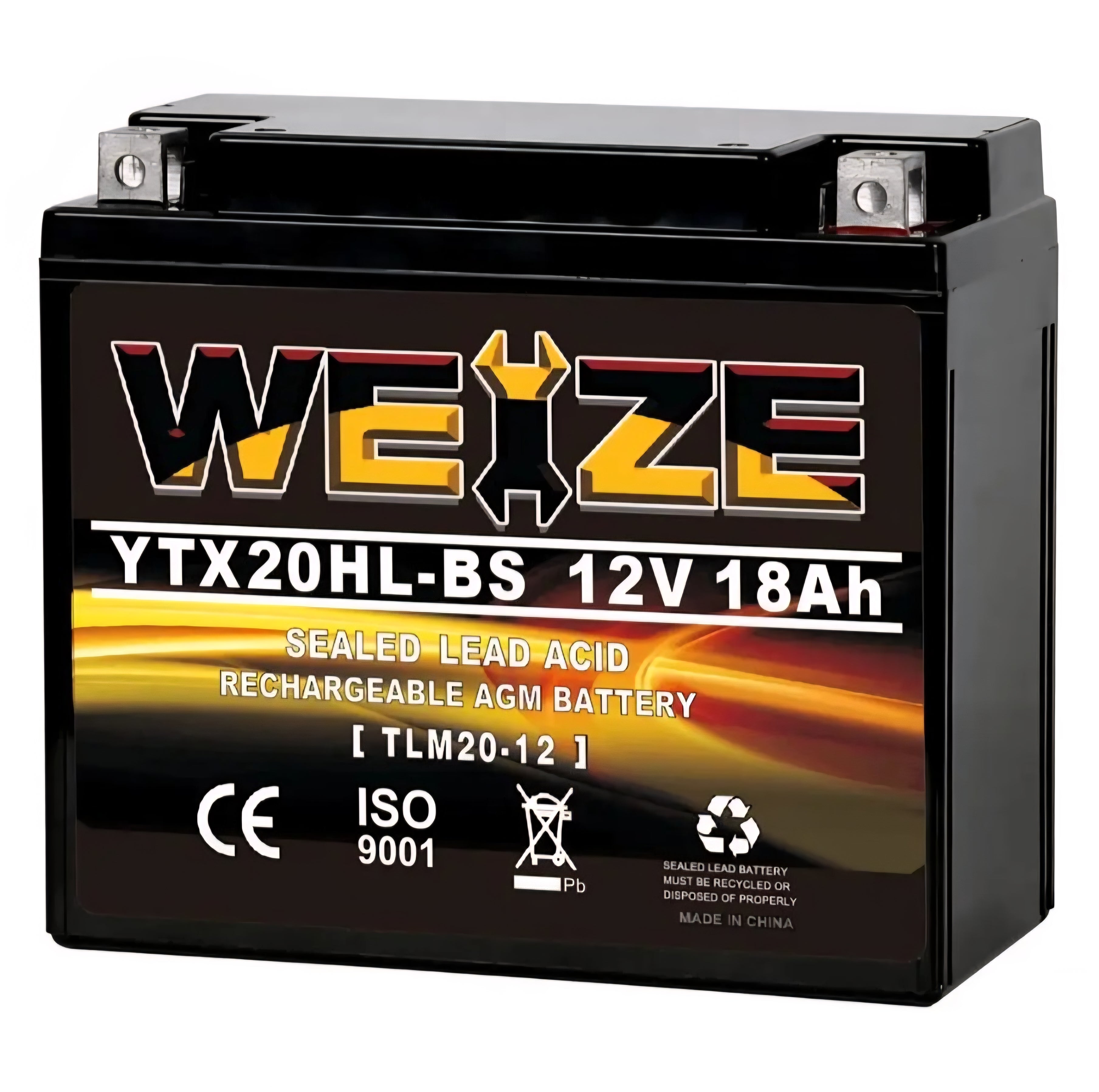 WEIZE YTX20HL-BS 12V 18Ah