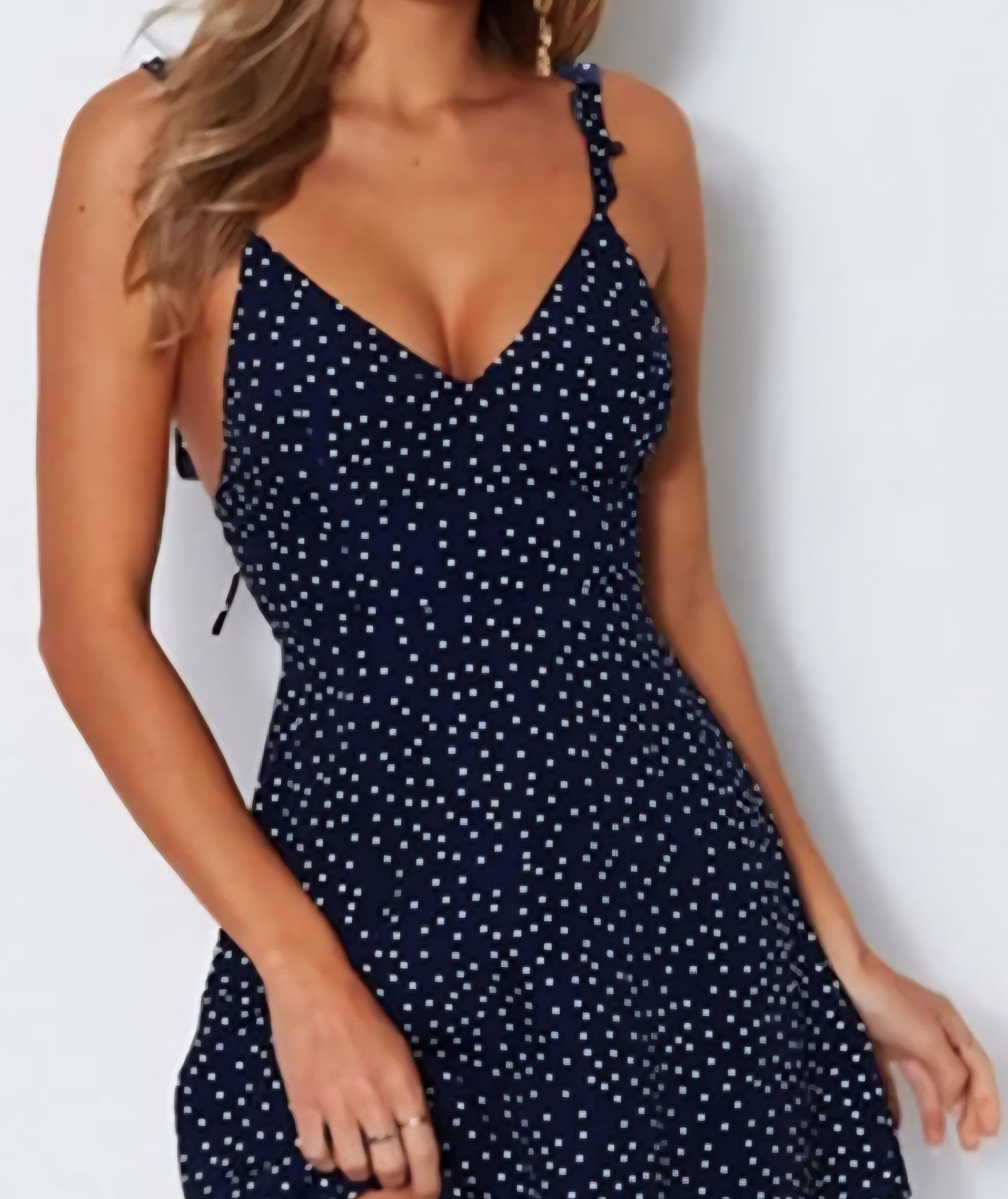 Polka Dot Back Bowknot Women's Dress
